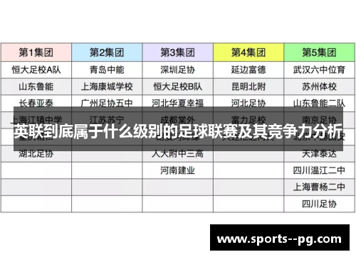 英联到底属于什么级别的足球联赛及其竞争力分析