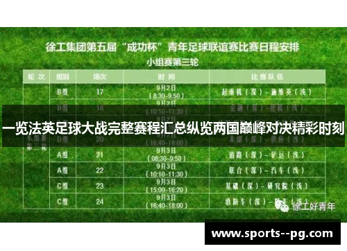 一览法英足球大战完整赛程汇总纵览两国巅峰对决精彩时刻 一览法英足球大战完整赛程汇总纵览两国巅峰对决精彩时刻